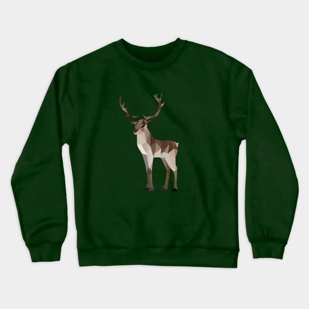 Low Poly Stag in Brown Crewneck Sweatshirt by shaldesign